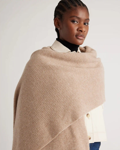 Mongolian Cashmere Ribbed Wrap