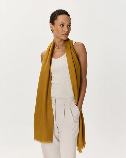 Featherweight Cashmere Silk Frayed Edge Scarf