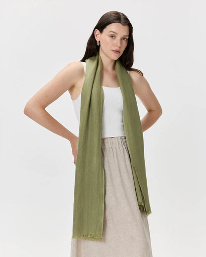 Featherweight Cashmere Silk Frayed Edge Scarf