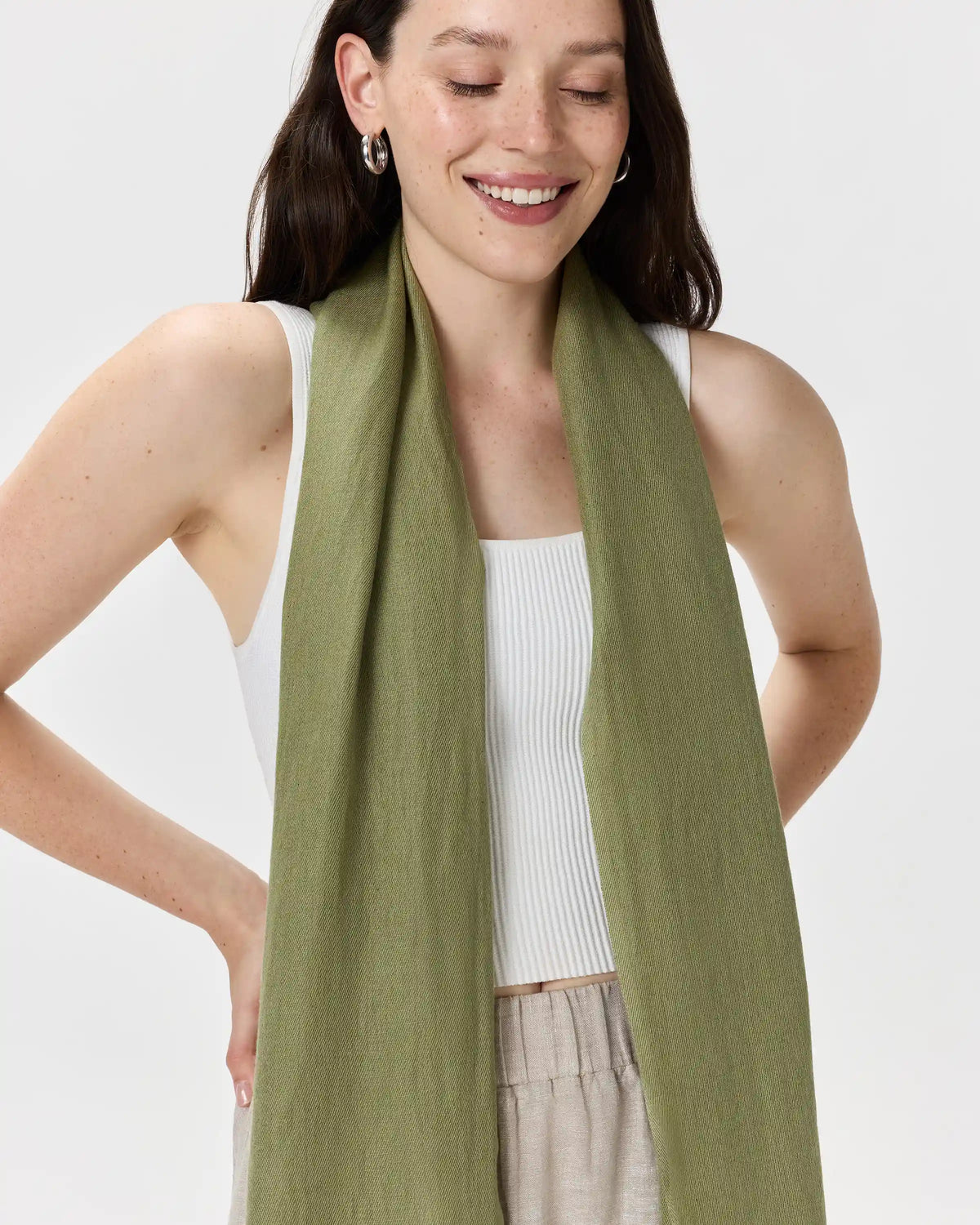 Featherweight Cashmere Silk Frayed Edge Scarf