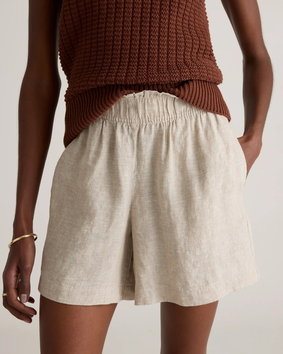 100% European Linen High Waisted Shorts