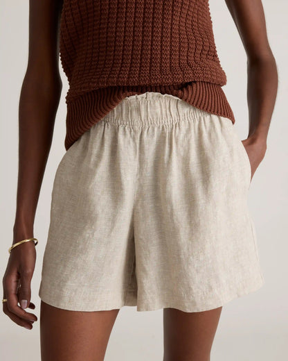100% European Linen High Waisted Shorts