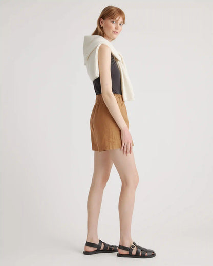 100% European Linen High Waisted Shorts