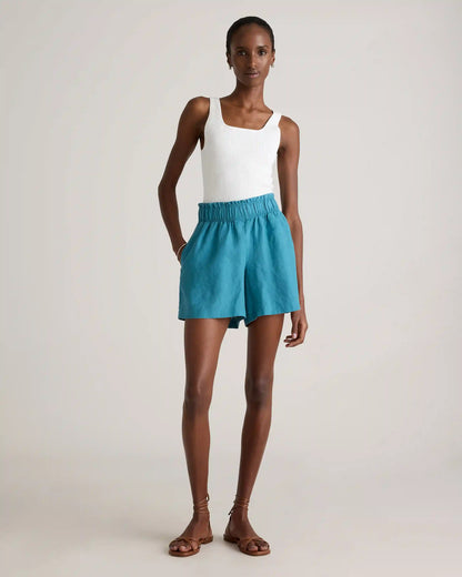 100% European Linen High Waisted Shorts