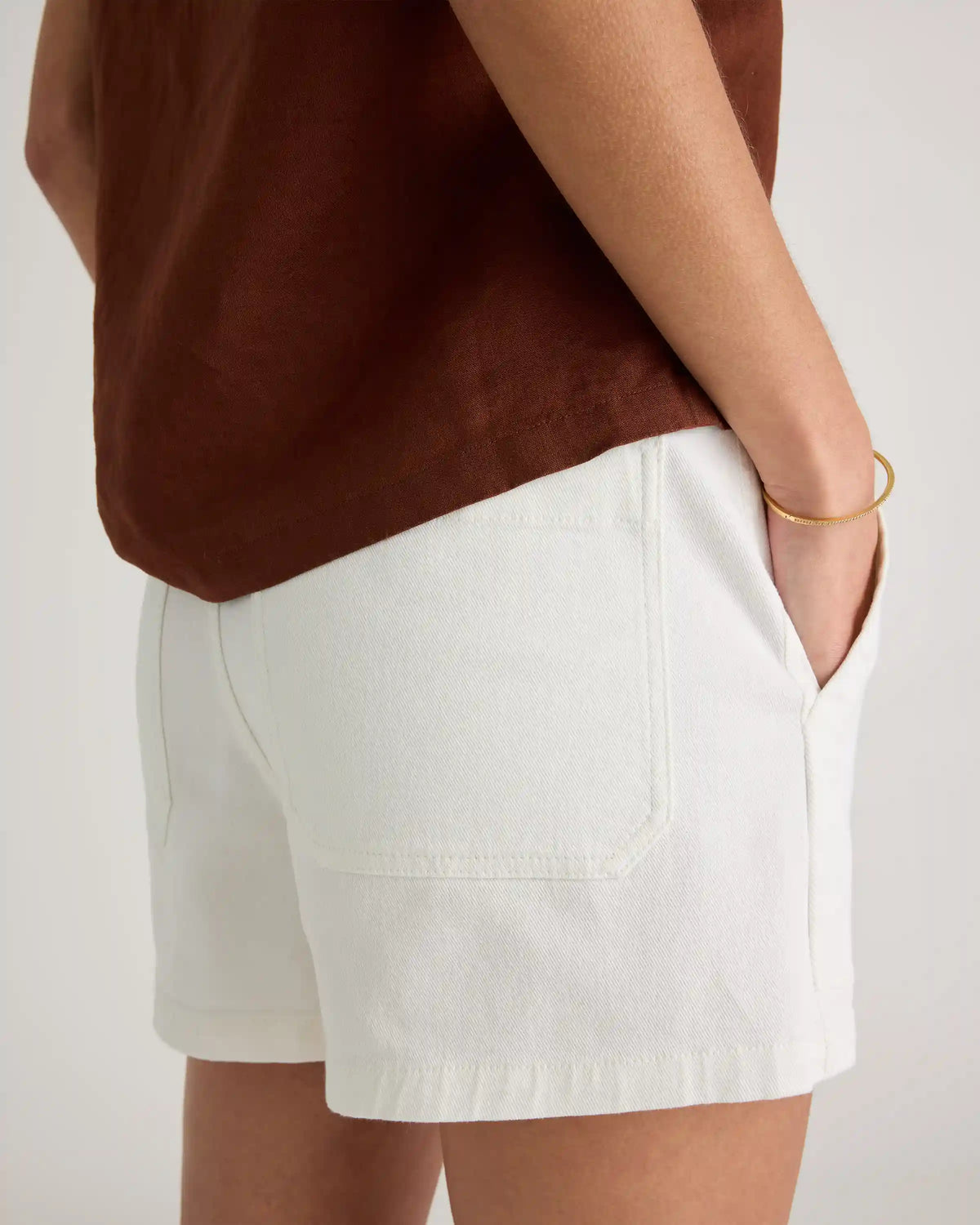 Organic Stretch Cotton Twill Utility Shorts