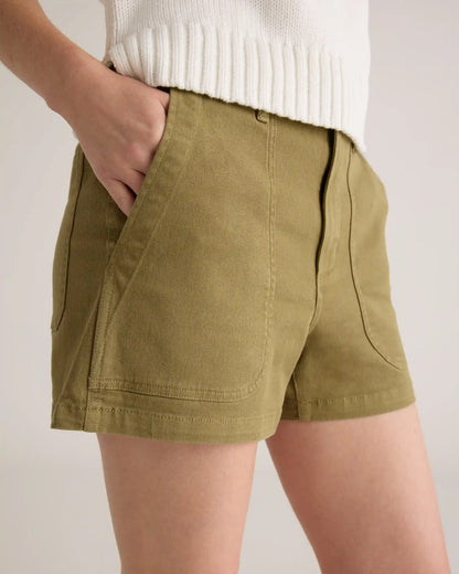 Organic Stretch Cotton Twill Utility Shorts