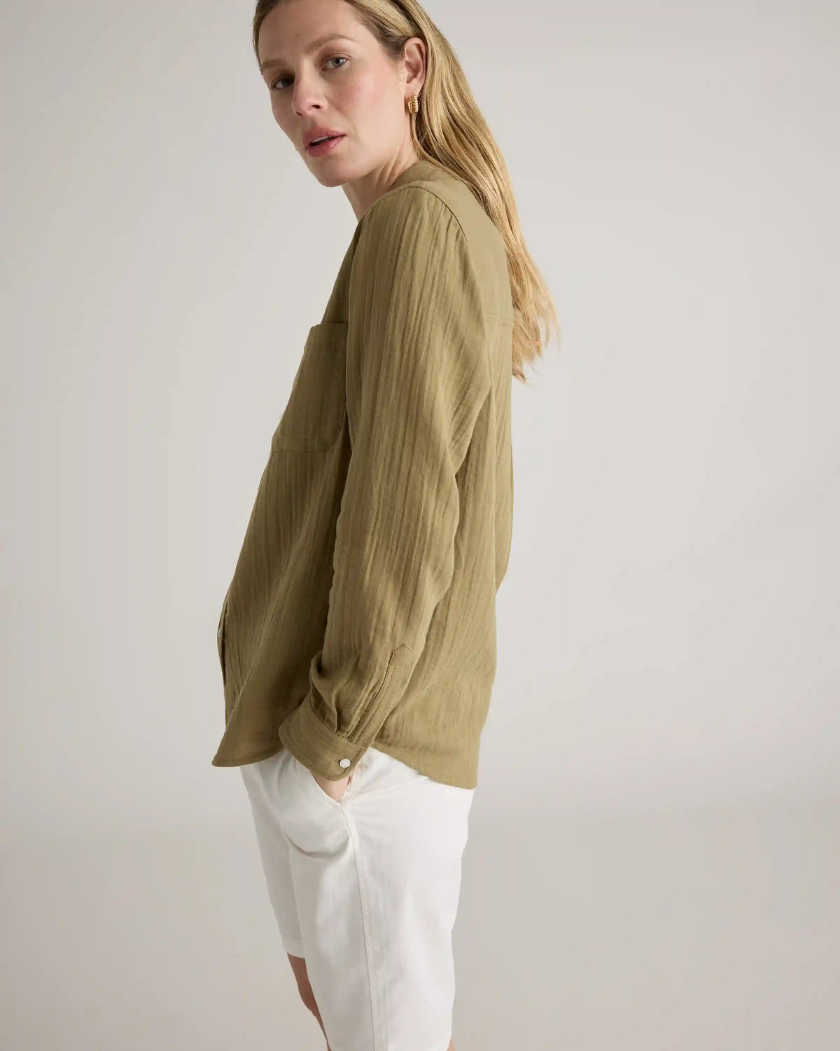 Organic Stretch Cotton Chino Bermuda Shorts