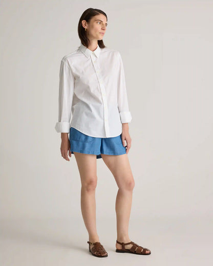 Pull-On Tencel Chambray Shorts