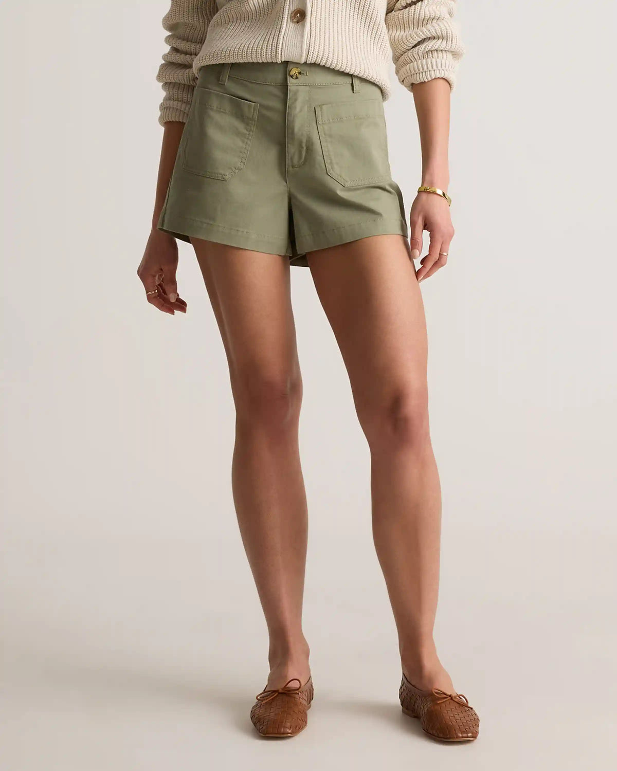Stretch Cotton Chino Patch Pocket Shorts