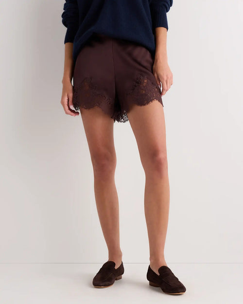 100% Washable Silk Lace Shorts