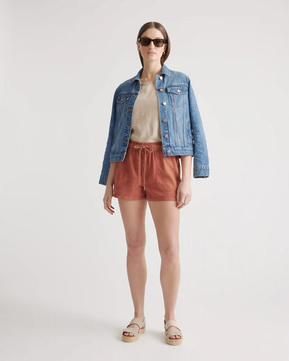 Vintage Wash Tencel Utility Shorts