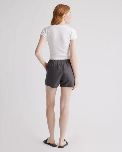 Cotton Linen Twill Pull On Shorts