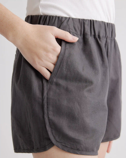Cotton Linen Twill Pull On Shorts