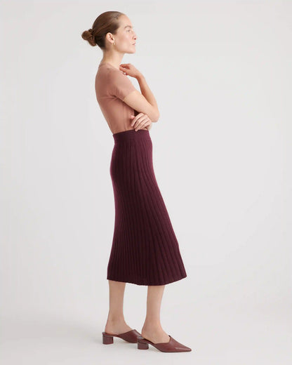 Mongolian Cashmere Midi Skirt