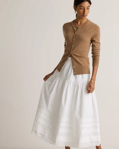 100% Organic Cotton Poplin Pintuck Maxi Skirt