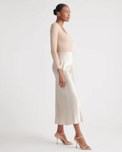 100% Washable Silk Maxi Skirt