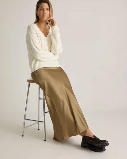 100% Washable Silk Maxi Skirt