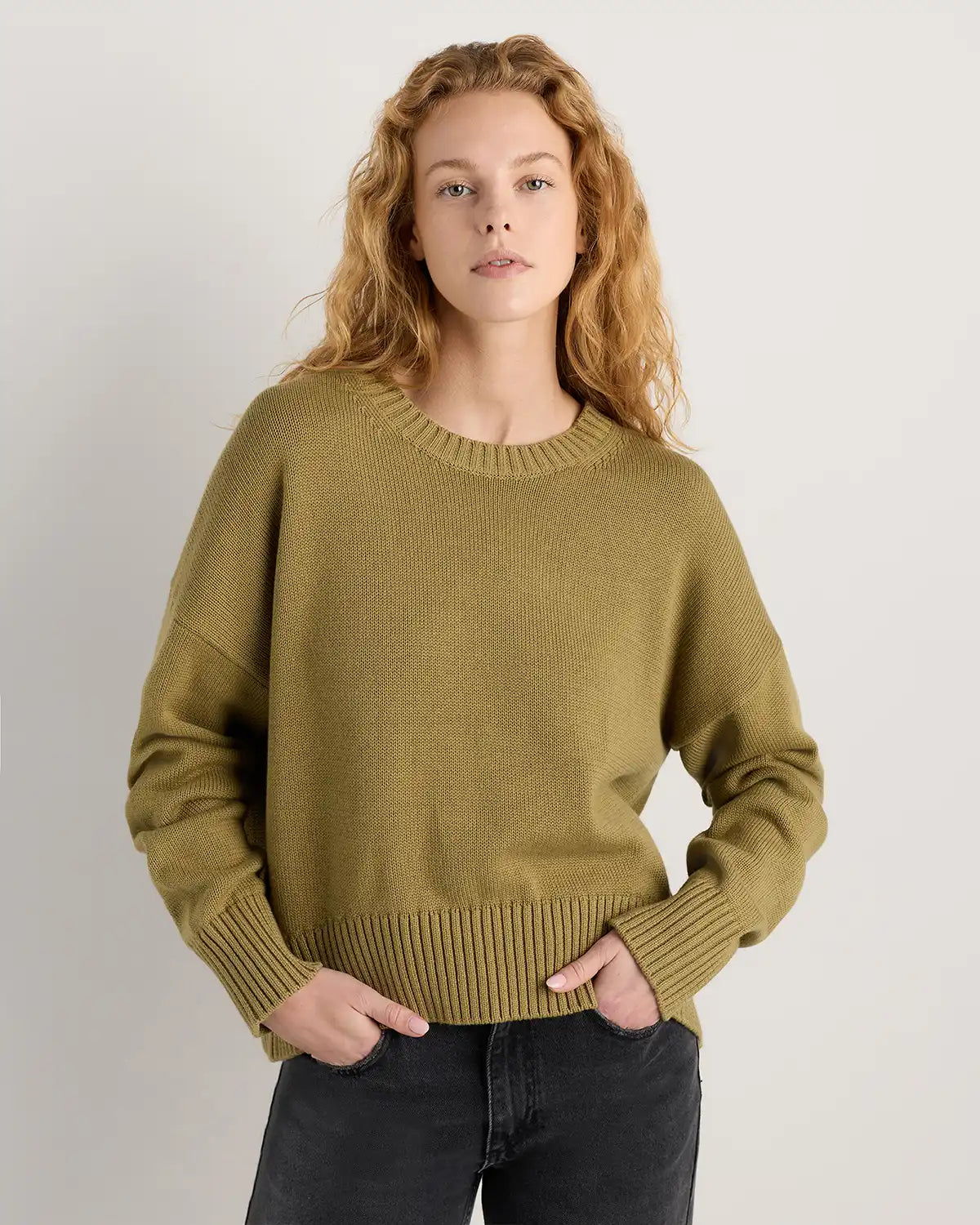100% Organic Cotton Boyfriend Crew Sweater