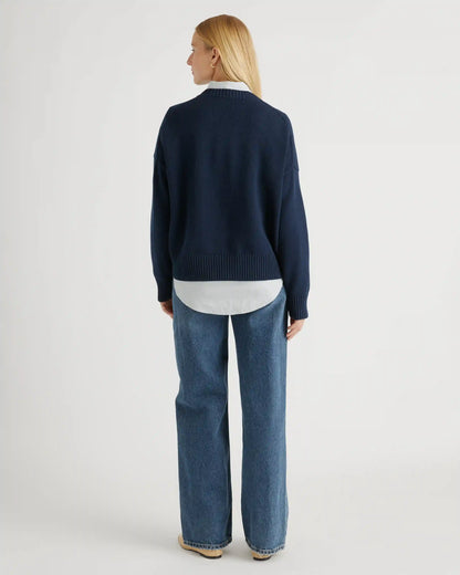 100% Organic Cotton Boyfriend Crew Sweater