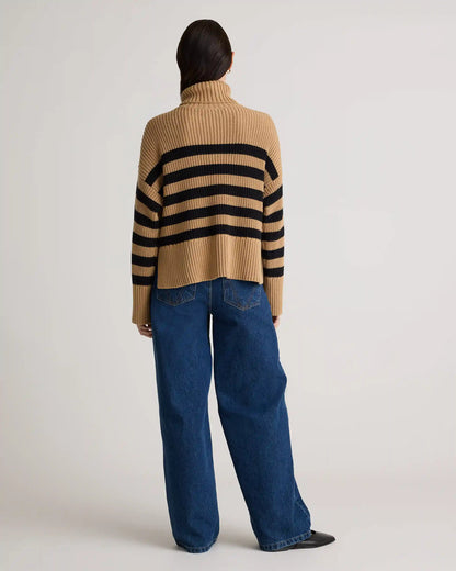 100% Organic Cotton Split Hem Turtleneck Sweater
