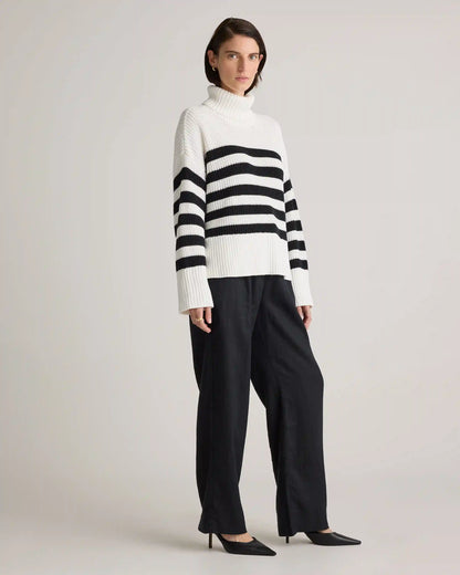 100% Organic Cotton Split Hem Turtleneck Sweater