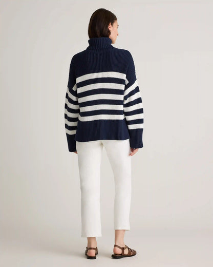 100% Organic Cotton Split Hem Turtleneck Sweater