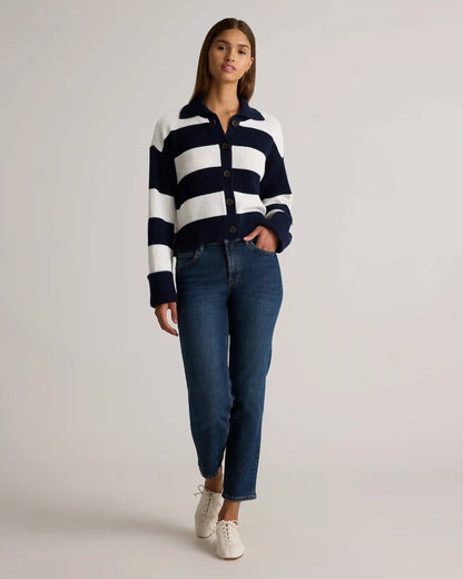 100% Organic Cotton Fisherman Collared Cardigan
