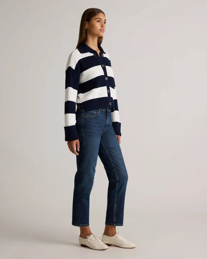 100% Organic Cotton Fisherman Collared Cardigan