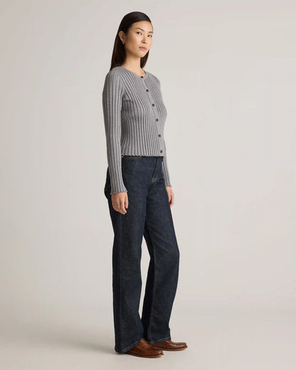 Eco-Knit Cropped Rib Cardigan