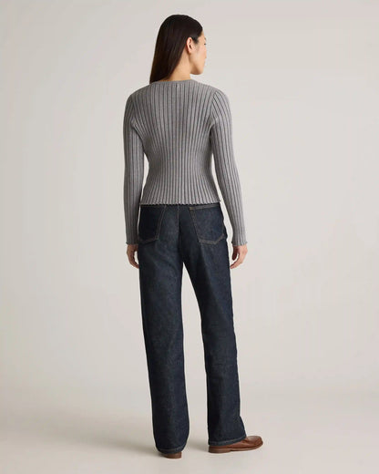 Eco-Knit Cropped Rib Cardigan