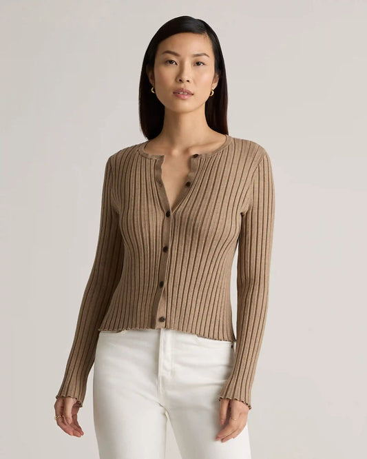 Eco-Knit Cropped Rib Cardigan