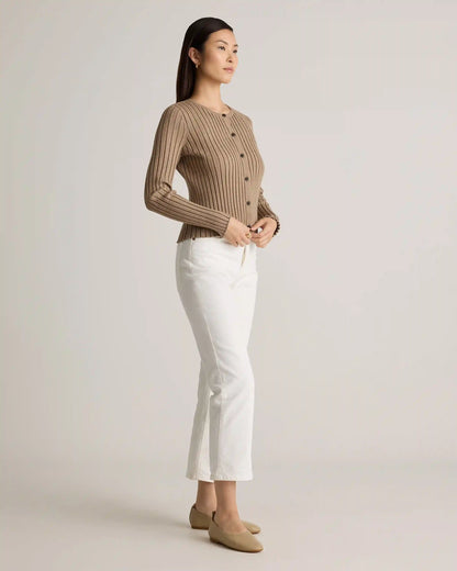 Eco-Knit Cropped Rib Cardigan
