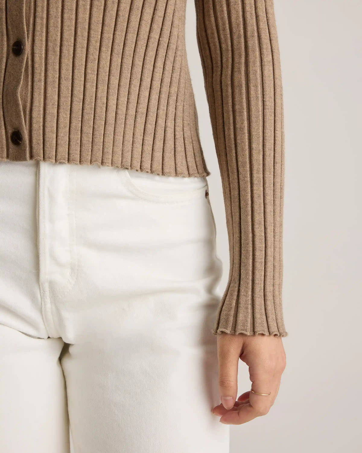 Eco-Knit Cropped Rib Cardigan