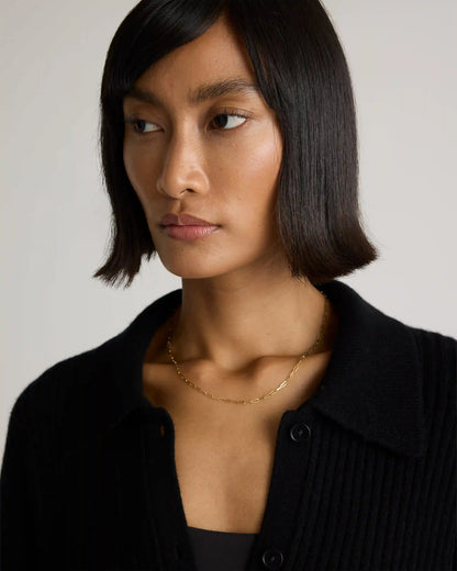Mongolian Cashmere Wide-Rib Oversized Collared Cardigan