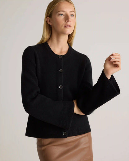Mongolian Cashmere Structured Cardigan