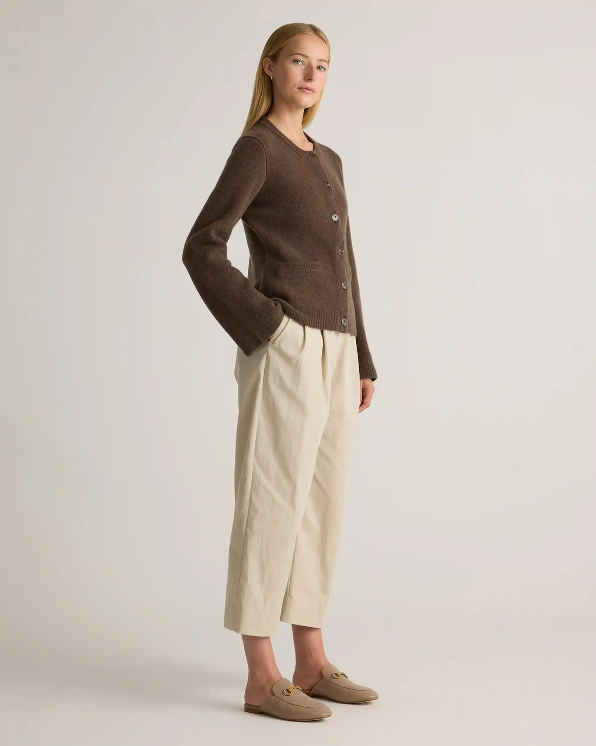 Mongolian Cashmere Structured Cardigan