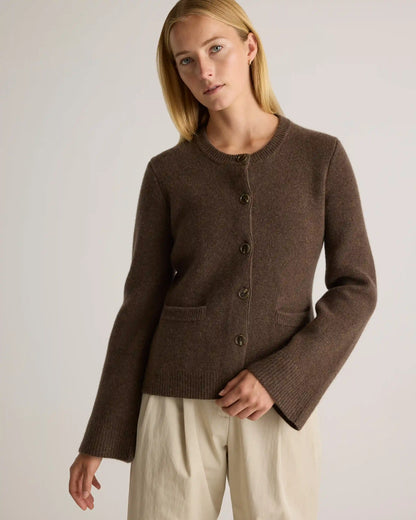 Mongolian Cashmere Structured Cardigan