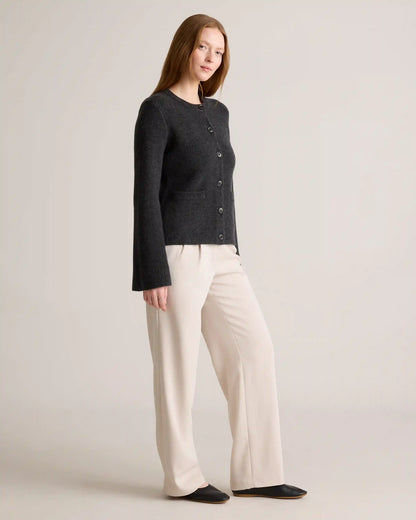 Mongolian Cashmere Structured Cardigan