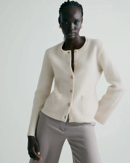 Mongolian Cashmere Structured Cardigan