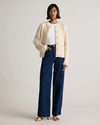 Mongolian Cashmere Structured Cardigan
