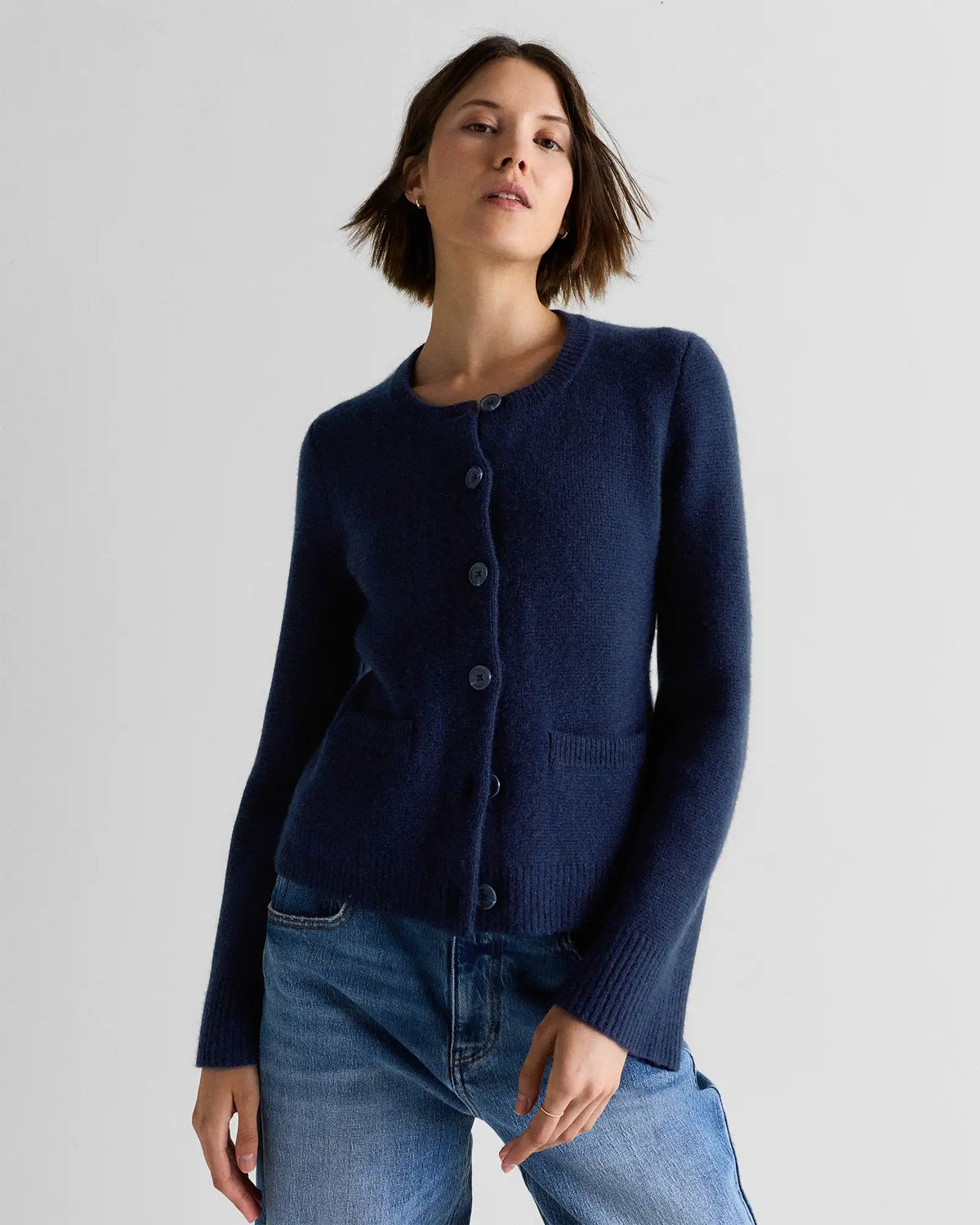Mongolian Cashmere Structured Cardigan