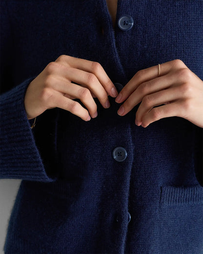 Mongolian Cashmere Structured Cardigan