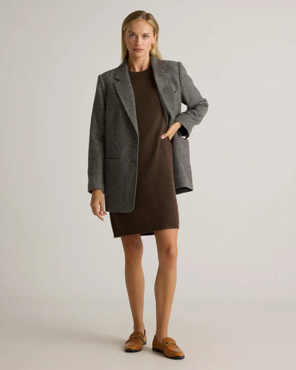 Mongolian Cashmere Short Sleeve Mini Dress