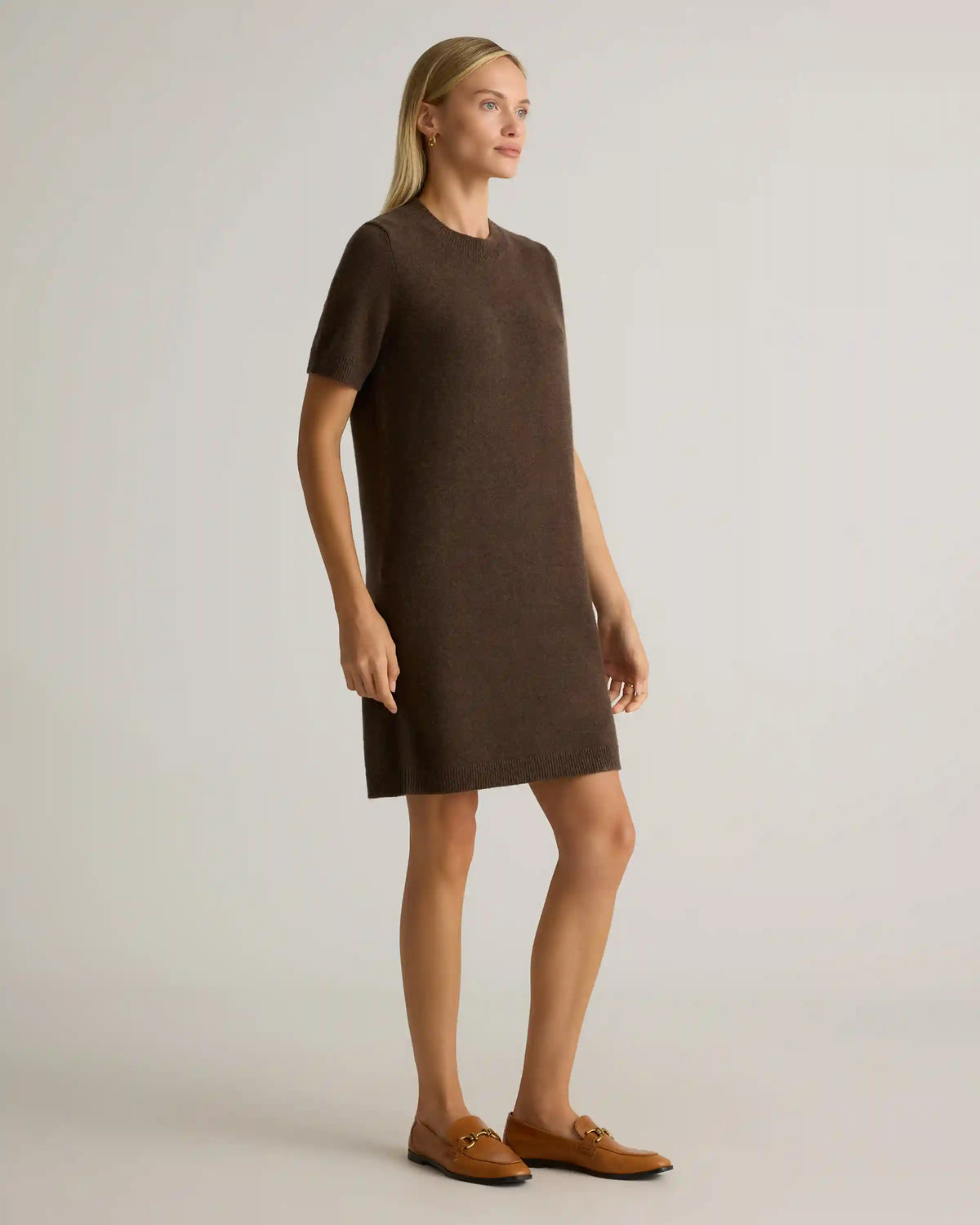 Mongolian Cashmere Short Sleeve Mini Dress