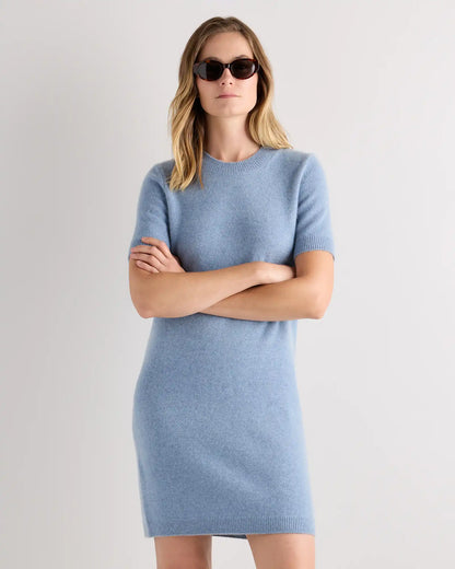 Mongolian Cashmere Short Sleeve Mini Dress