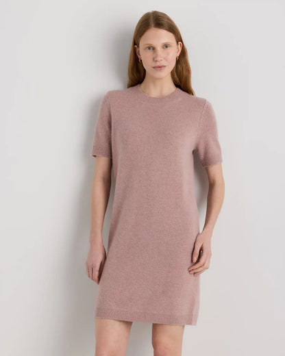 Mongolian Cashmere Short Sleeve Mini Dress