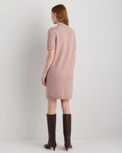 Mongolian Cashmere Short Sleeve Mini Dress