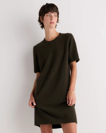 Mongolian Cashmere Short Sleeve Mini Dress