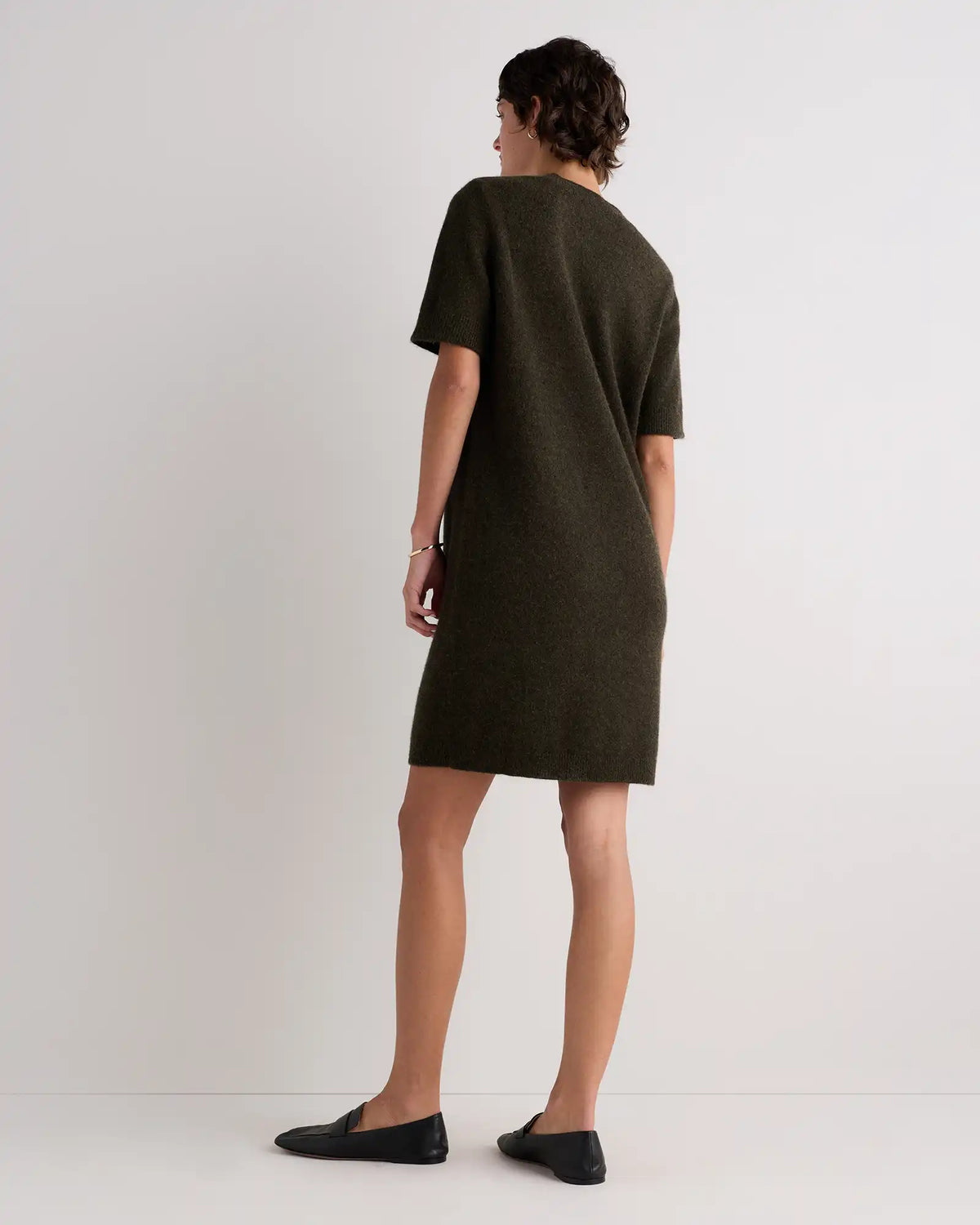 Mongolian Cashmere Short Sleeve Mini Dress