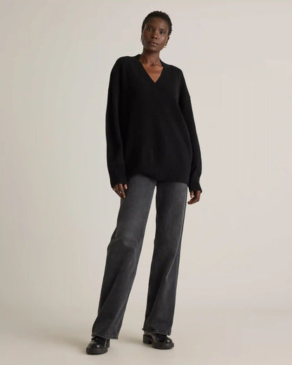 Mongolian Cashmere Oversized V-Neck Sweater